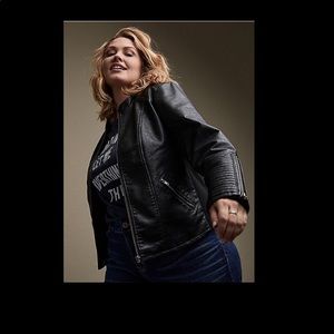 Torrid Black Faux Leather Moto Jacket